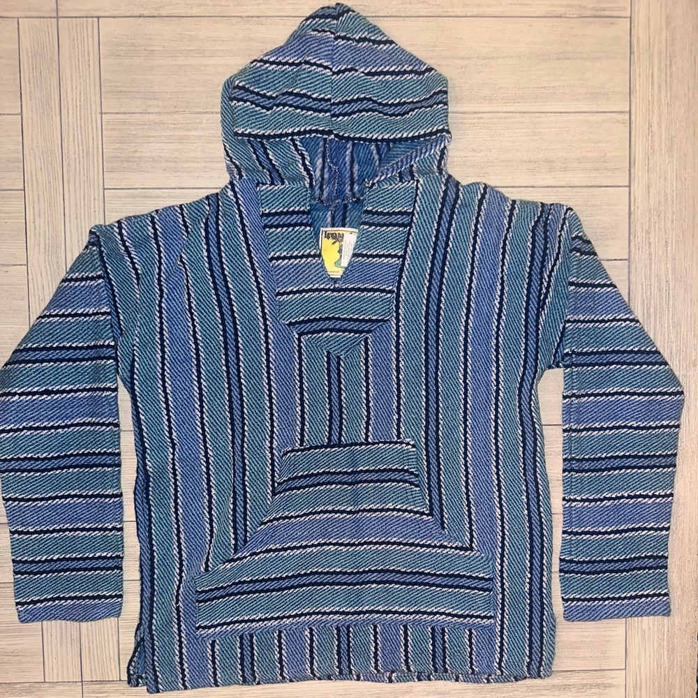 Iguana Jack Blue Striped Baja Pullover